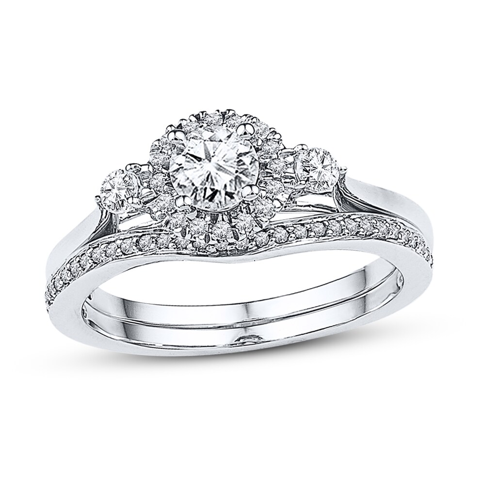 Diamond Bridal Set 5/8 ct tw Round-cut 14K White Gold SJOZBmBy