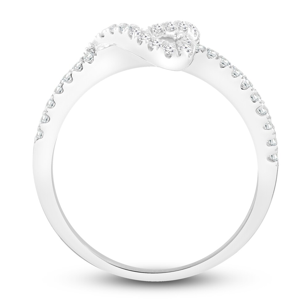 Diamond Heart Stack Ring 1/4 ct tw Round 10K White Gold ScFB5hWw