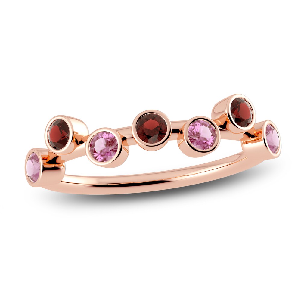 Juliette Maison Natural Pink Tourmaline & Natural Garnet Ring 10K Rose Gold SziTNC2S