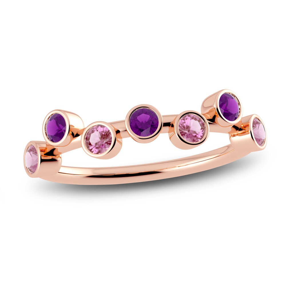 Juliette Maison Natural Pink Tourmaline & Natural Amethyst Ring 10K Rose Gold TAEwSfHA