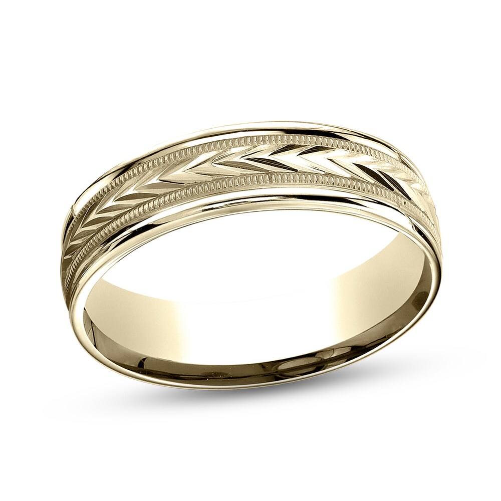 Wheat Wedding Band 10K Yellow Gold 6mm TEAMHUQ1