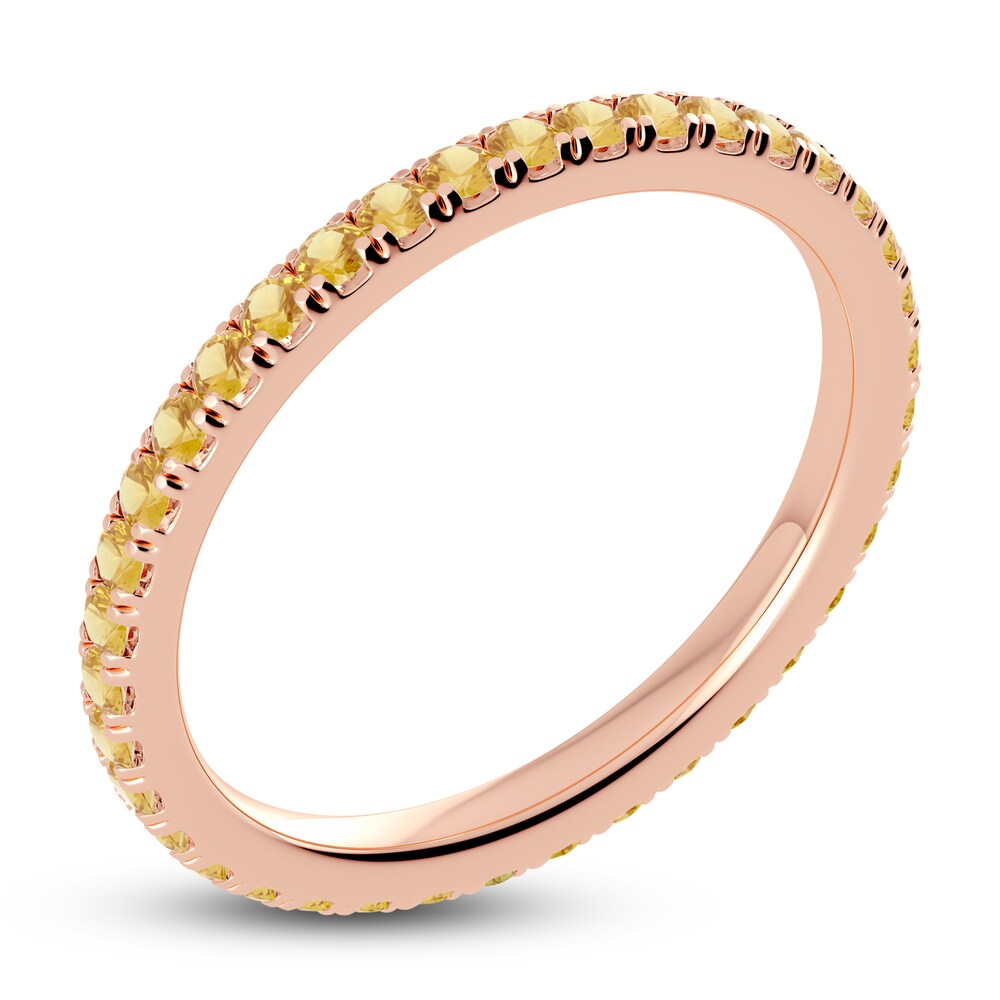 Juliette Maison Natural Citrine Eternity Ring 10K Rose Gold TF8JM8Au