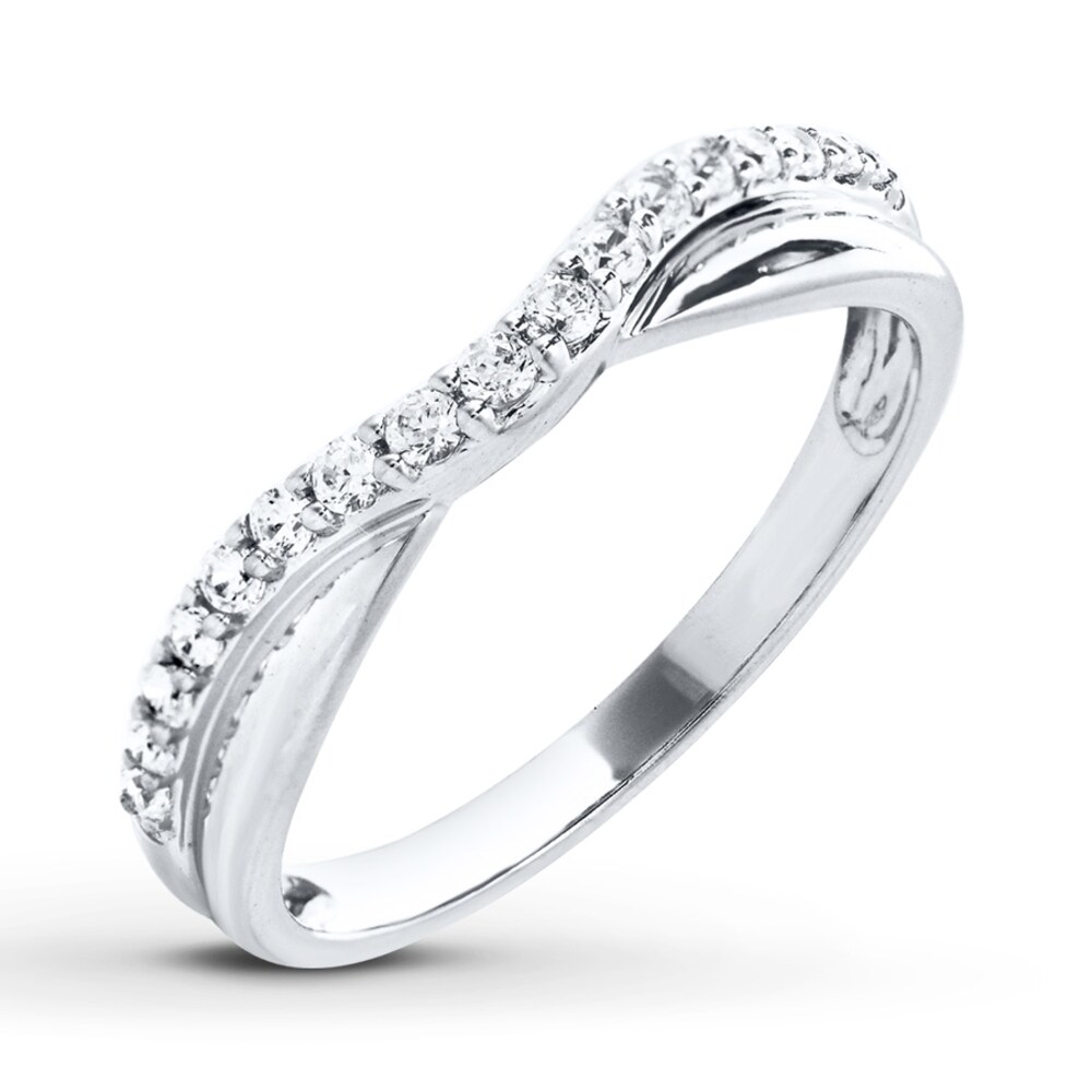 Diamond Anniversary Ring 1/10 ct tw Round-cut 14K White Gold TJoL5B9M