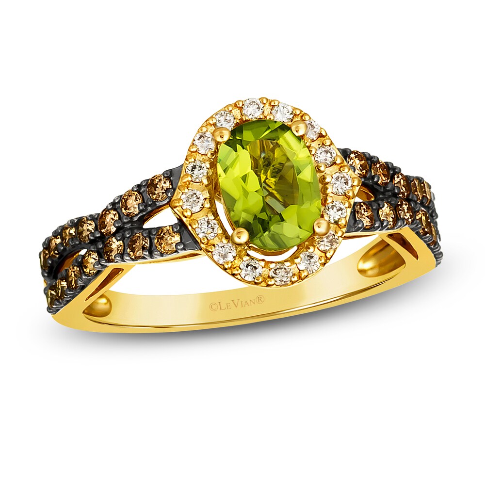Le Vian Natural Peridot Ring 1/3 ct tw Diamonds 14K Honey Gold TamLKgHW