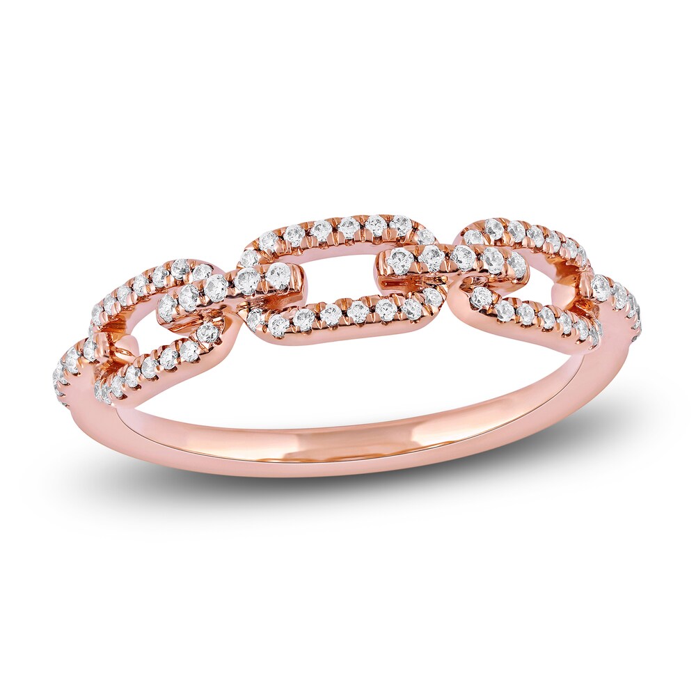 Diamond Oval Link Ring 1/4 ct tw Round 14K Rose Gold TcocV6W8