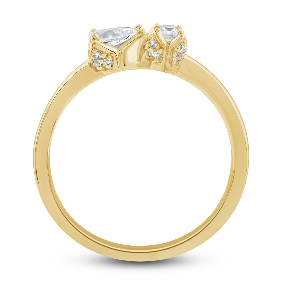 Diamond Ring 1/3 ct tw Emerald/Pear/Round 10K Yellow Gold TiLA7rBT