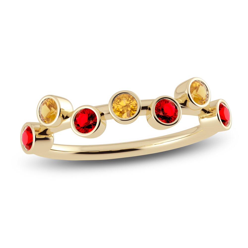 Juliette Maison Natural Ruby & Natural Citrine Ring 10K Yellow Gold TnnM0KqA