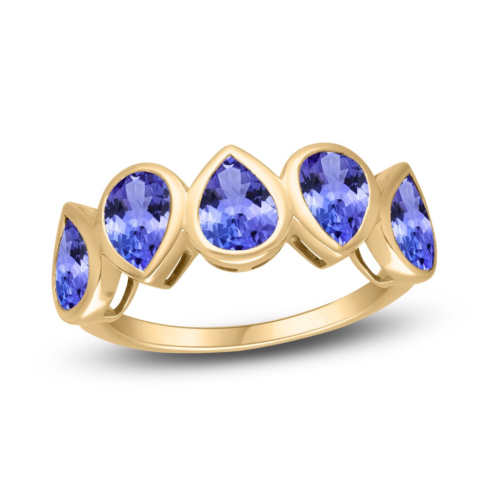 Kallati Natural Tanzanite Ring 14K Yellow Gold TpPWr5UC