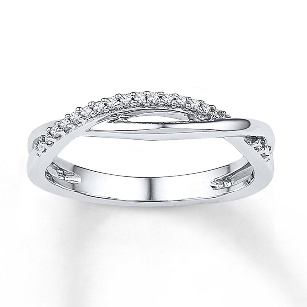 Midi Ring 1/20 ct tw Diamonds Sterling Silver TrywdFmb