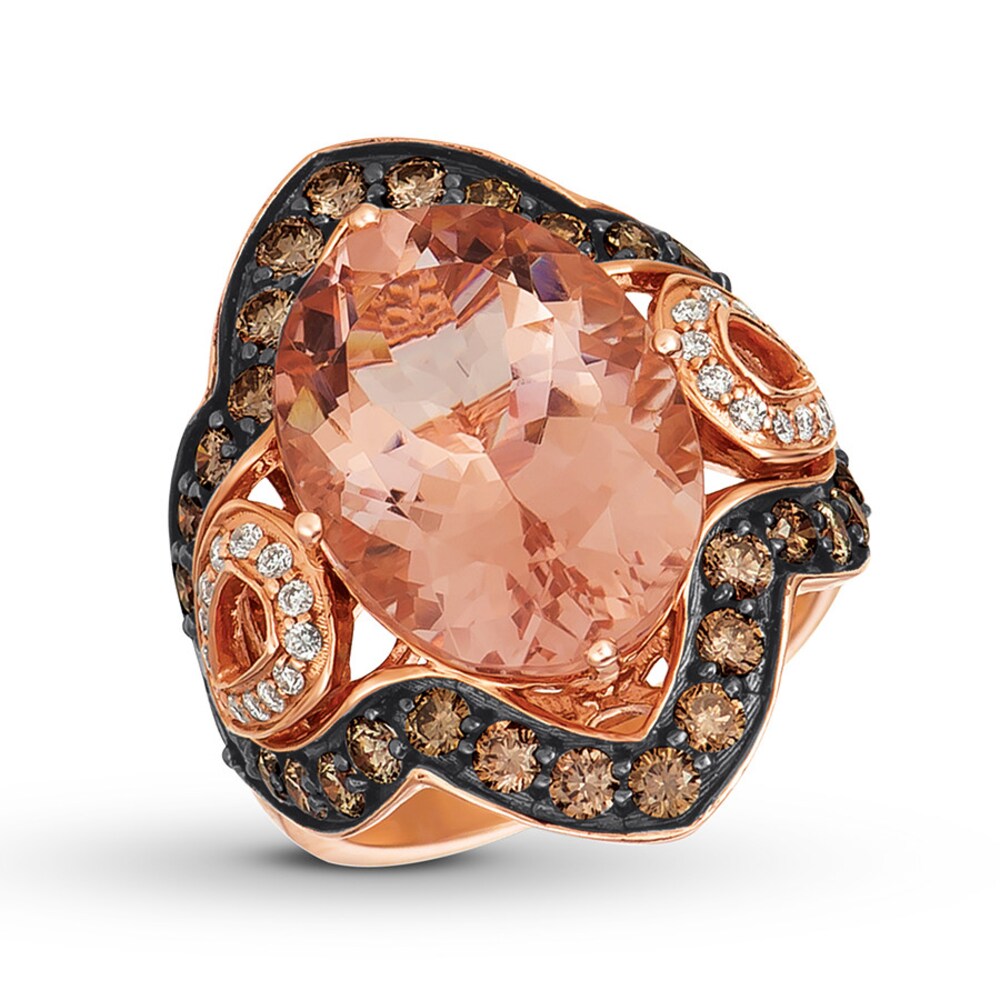 Le Vian Morganite Ring 1-3/8 ct tw Diamonds 14K Strawberry Gold TufteuEP
