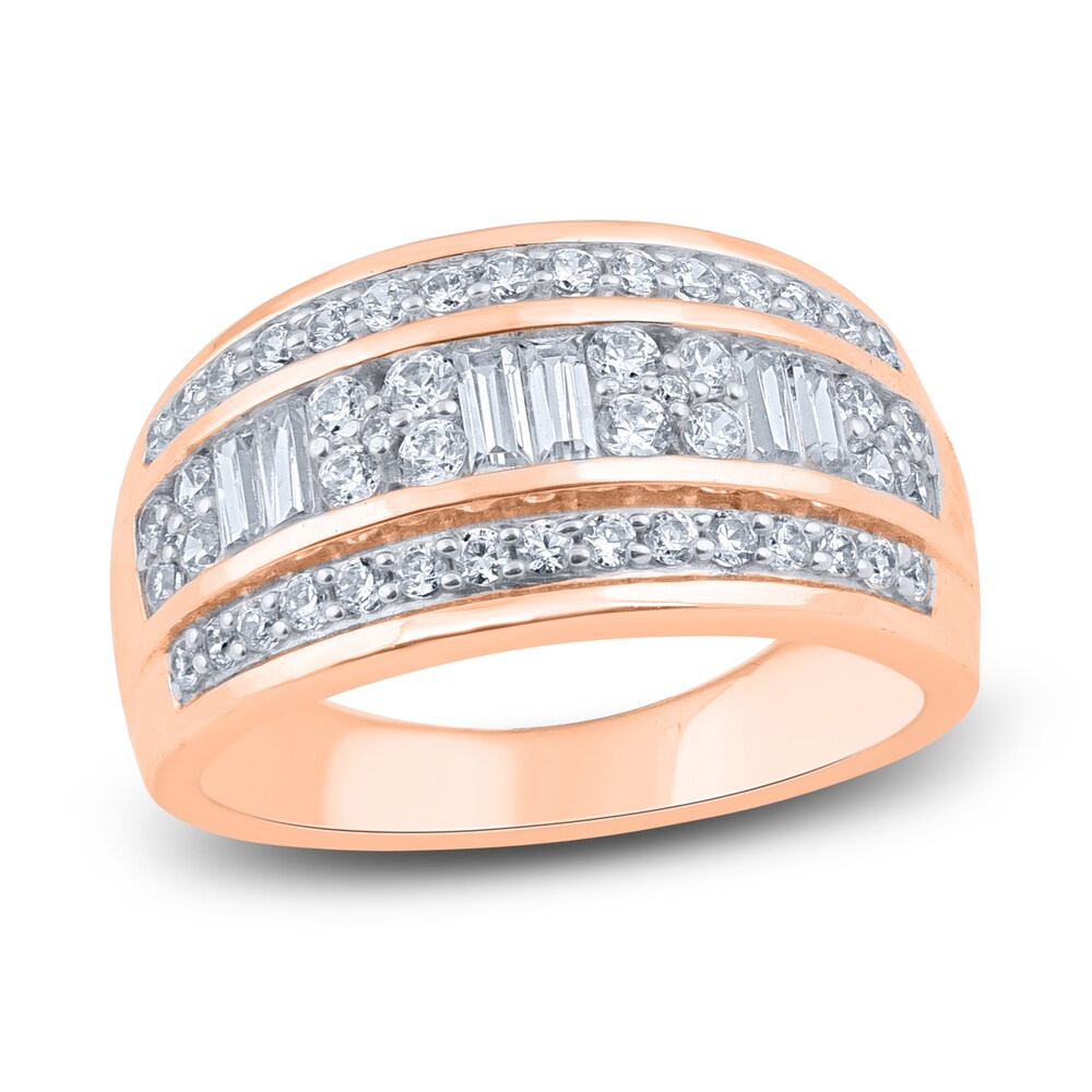 Diamond Anniversary Band 1 ct tw Round/Baguette 14K Rose Gold Ty0jRiEL