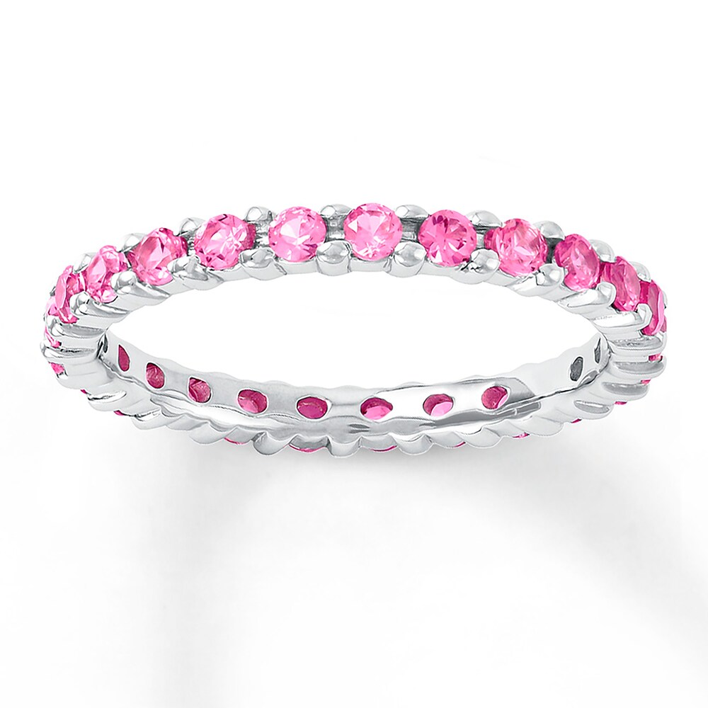 Stackable Ring Lab-Created Pink Sapphire Sterling Silver U0xaixj8