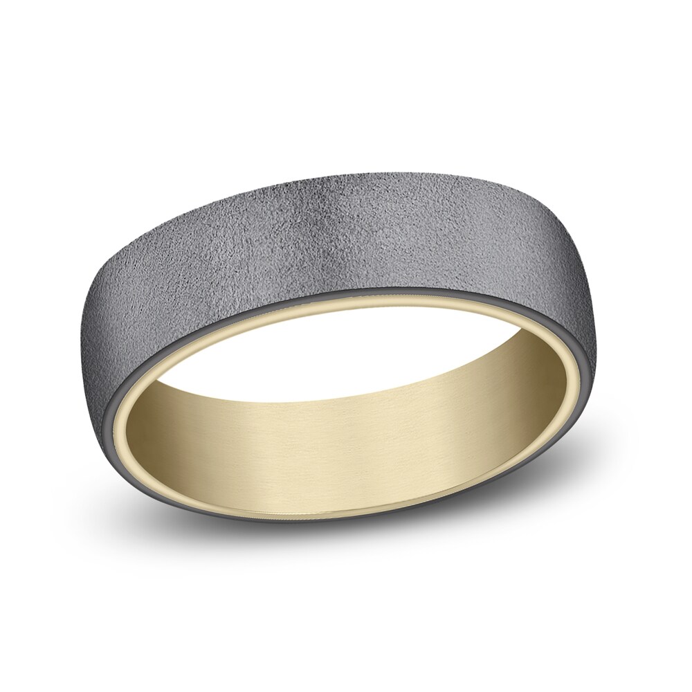 Wedding Band Black Tantalum/14K Yellow Gold 6.5mm U3mI8Qlm