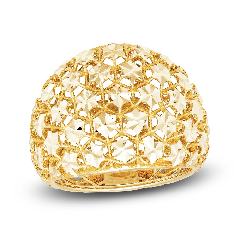 Italia D'Oro Mesh Ring 14K Yellow Gold U4BCjMzu