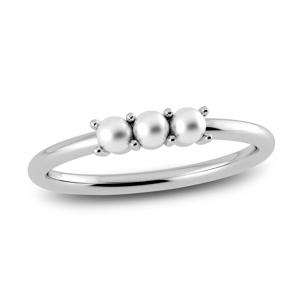 Juliette Maison Cultured Freshwater Pearl Trio Ring 10K White Gold UEwKFyuB