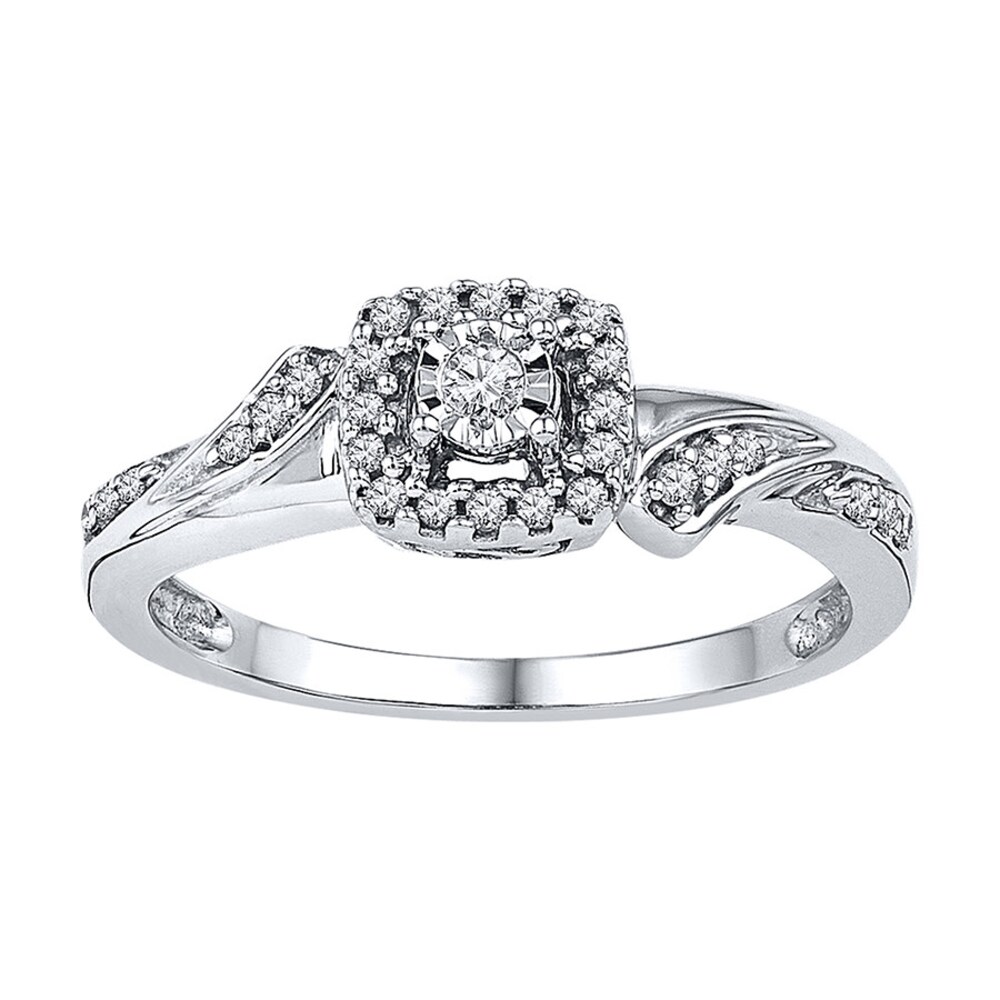 Diamond Promise Ring 1/6 ct tw Round-cut Sterling Silver UZfTfZEp