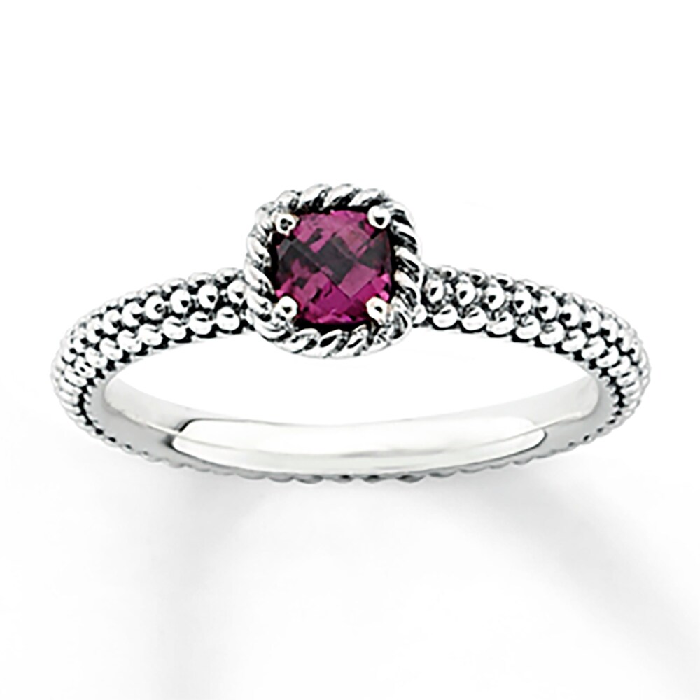 Stackable Ring Rhodolite Garnet Sterling Silver Ugwbgjur