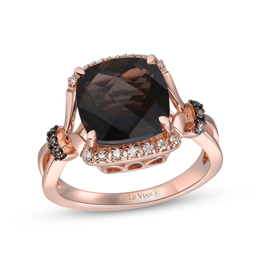 Le Vian Natural Smoky Quartz Ring 1/8 ct tw Diamonds 14K Strawberry Gold UhMENzuh