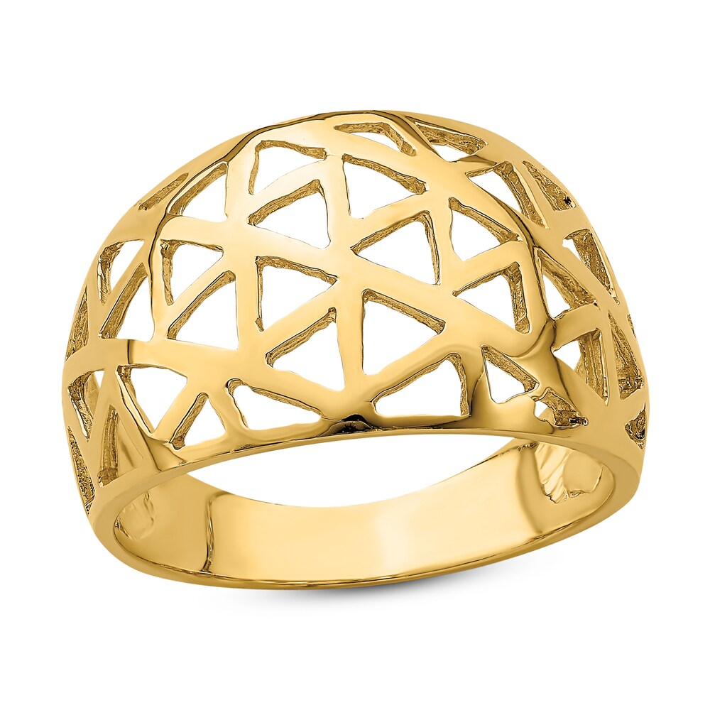 Triangle Dome Ring 14K Yellow Gold UlFMEx8W