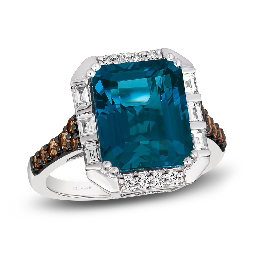 Le Vian Natural Blue Topaz Pendant Ring 5/8 ct tw Diamonds 14K Vanilla Gold UpjpdKtQ