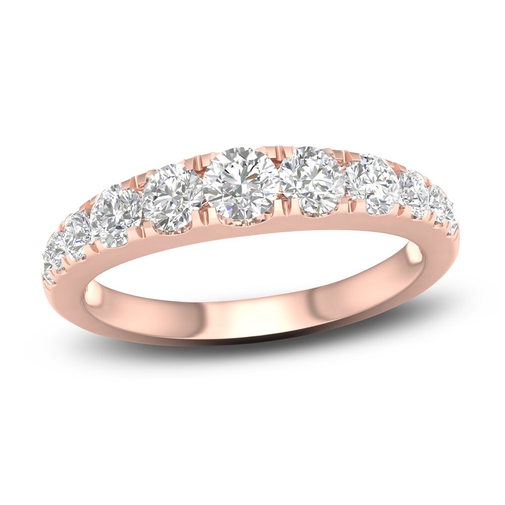 Graduated Diamond Anniversary Band 1 ct tw Round 14K Rose Gold V0IZhru2