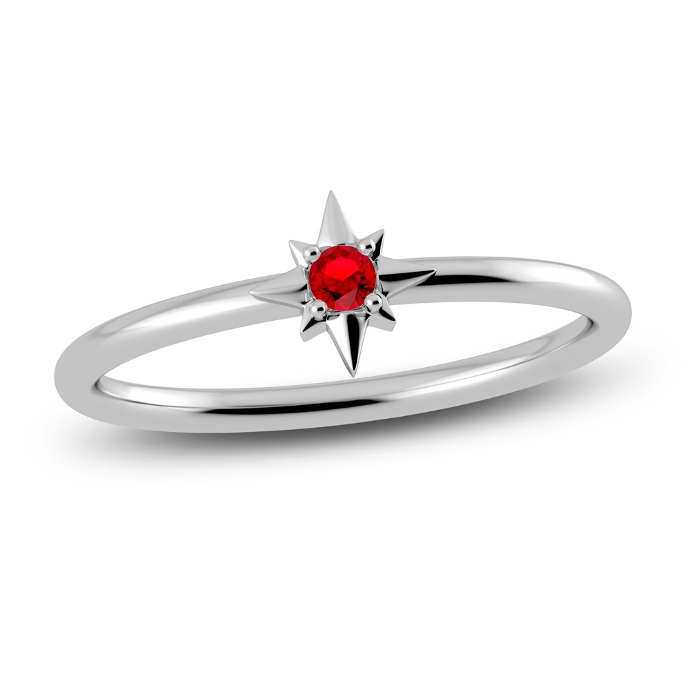 Juliette Maison Natural Ruby Starburst Ring 10K White Gold VFvXj92f