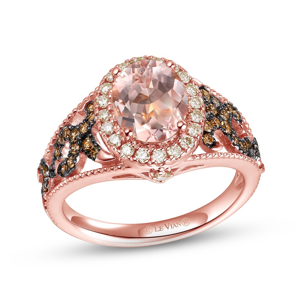 Le Vian Natural Morganite Ring 1/2 ct tw Diamonds 14K Strawberry Gold VNl2zF09