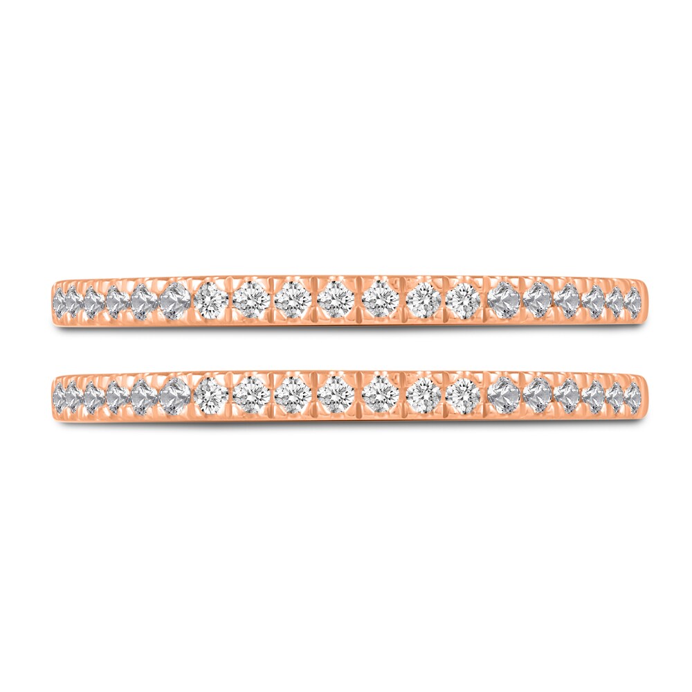 Diamond Double Wedding Band Set 1/4 ct tw 14K Rose Gold VTfnniL6