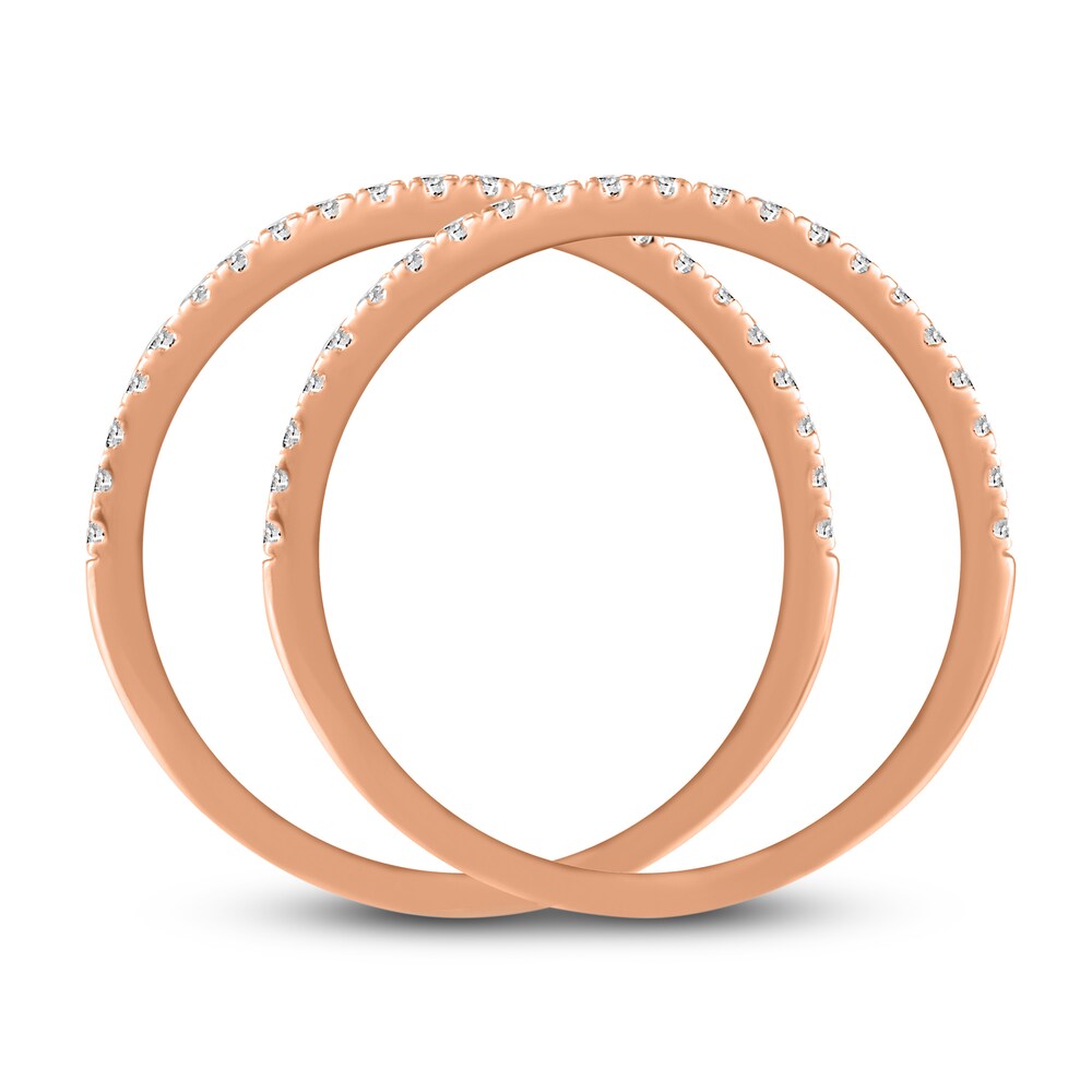 Diamond Double Wedding Band Set 1/4 ct tw 14K Rose Gold VTfnniL6
