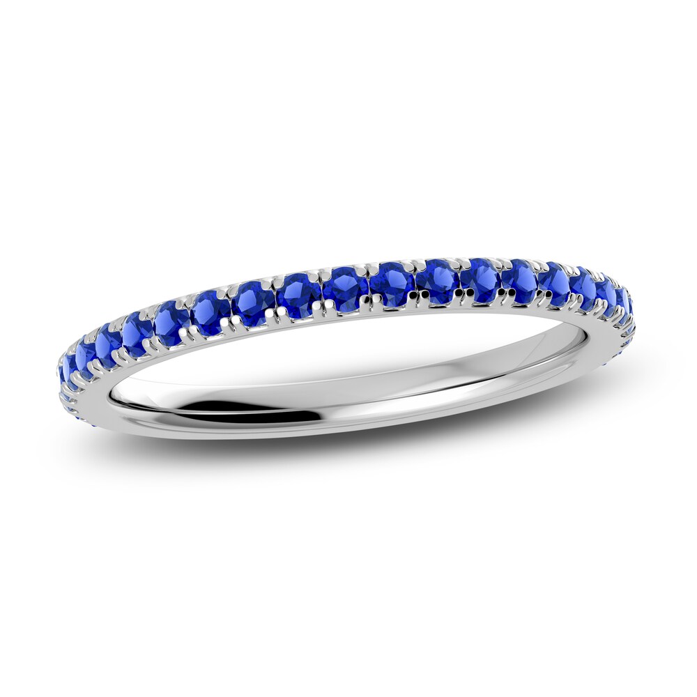 Juliette Maison Natural Blue Sapphire Eternity Ring 10K White Gold VWHSxt91