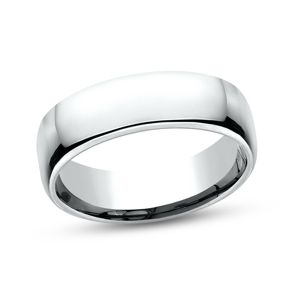 Polished Wedding Band 10K White Gold 6.5mm VYUpux0L