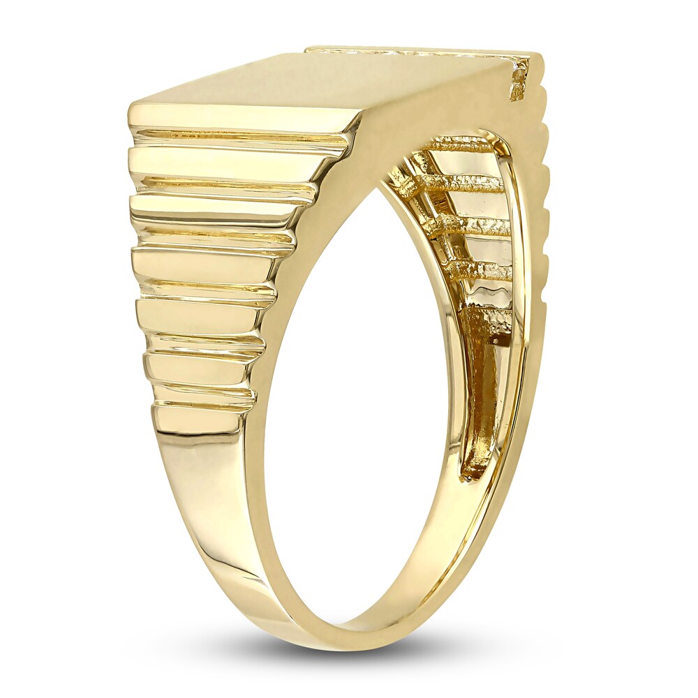 Men\'s Diamond Ring 1/10 ct tw Round 10K Yellow Gold VbiLehr8