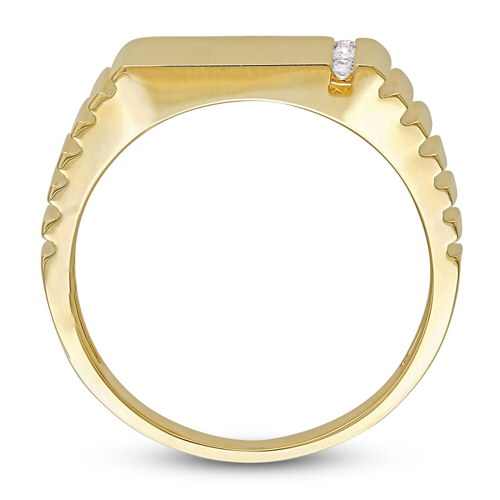 Men\'s Diamond Ring 1/10 ct tw Round 10K Yellow Gold VbiLehr8