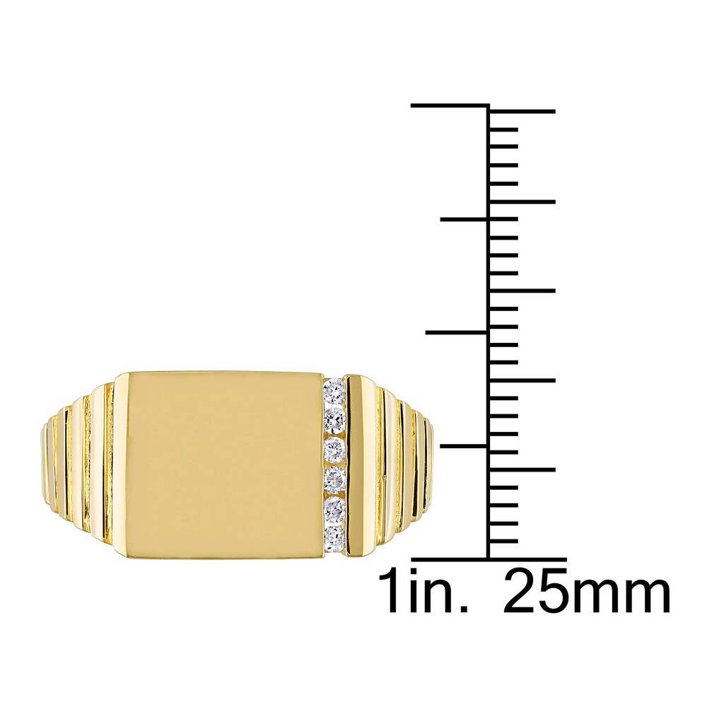 Men\'s Diamond Ring 1/10 ct tw Round 10K Yellow Gold VbiLehr8