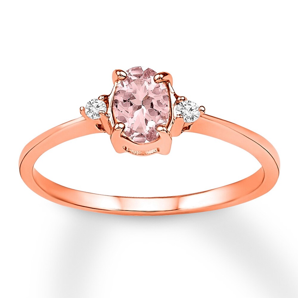 Morganite Ring 1/20 ct tw Diamonds 14K Rose Gold Vg7jraIR