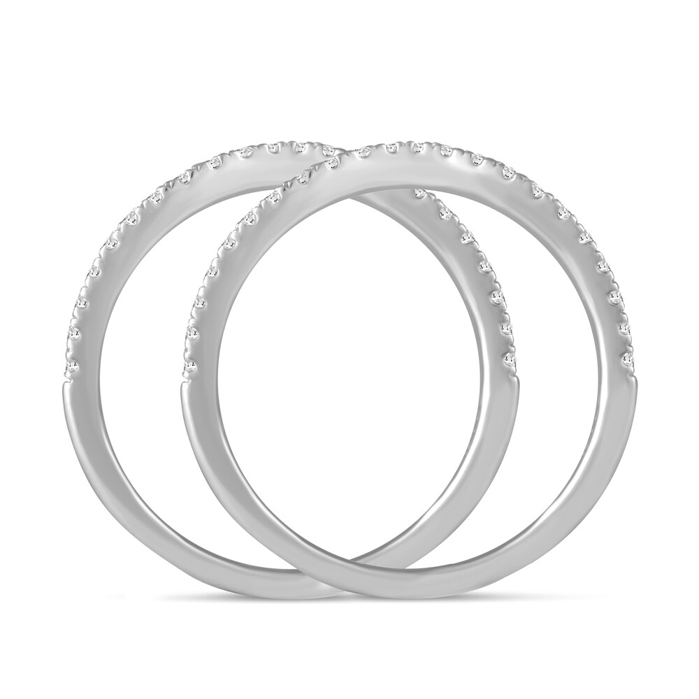 Diamond Double Wedding Band Set 1/4 ct tw 14K White Gold Viia8VAX