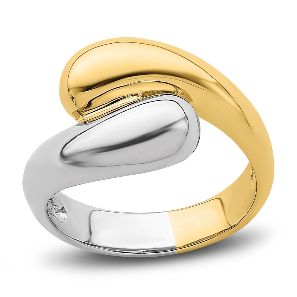 High-Polish Bypass Ring 14K Two-Tone Gold VkEz92aj