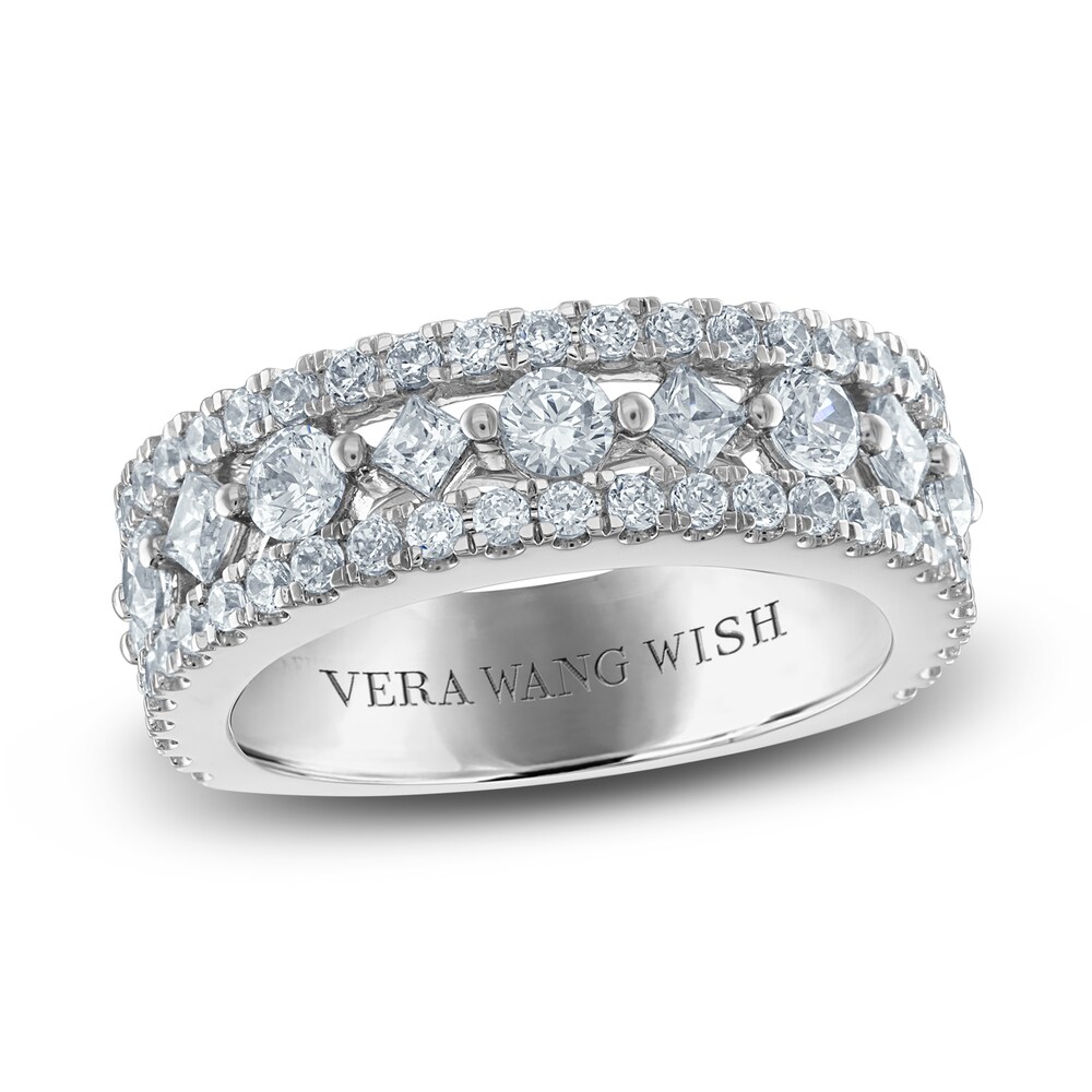 Vera Wang WISH Lab-Created Diamond Anniversary Band 1-1/2 ct tw Round/Princess 14K White Gold VlmqAKVn