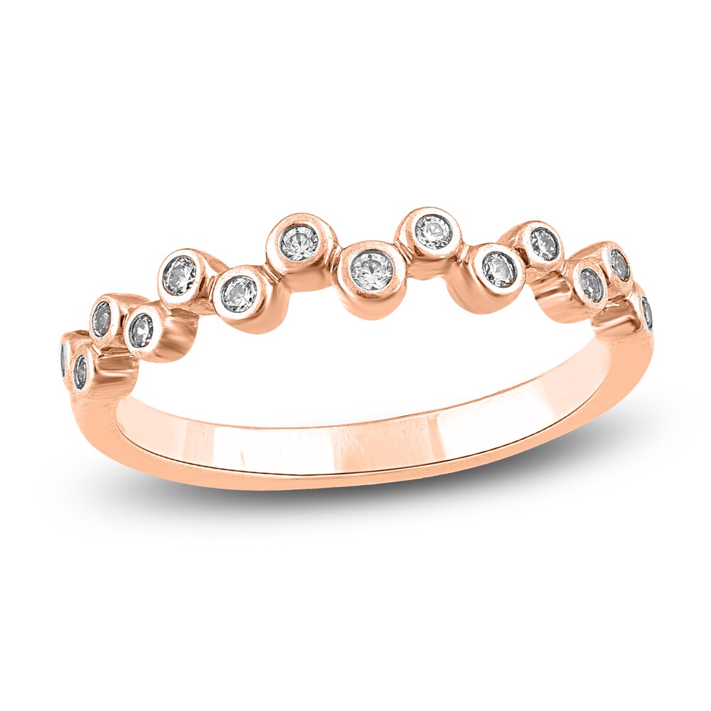 Diamond Stackable Anniversary Band 1/8 ct tw Round 14K Rose Gold VpGGt3vY