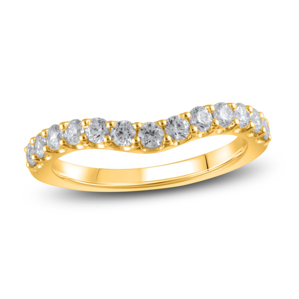 Lab-Created Diamond Contour Anniversary Band 5/8 ct tw Round 14K Yellow Gold Vv6T0z24