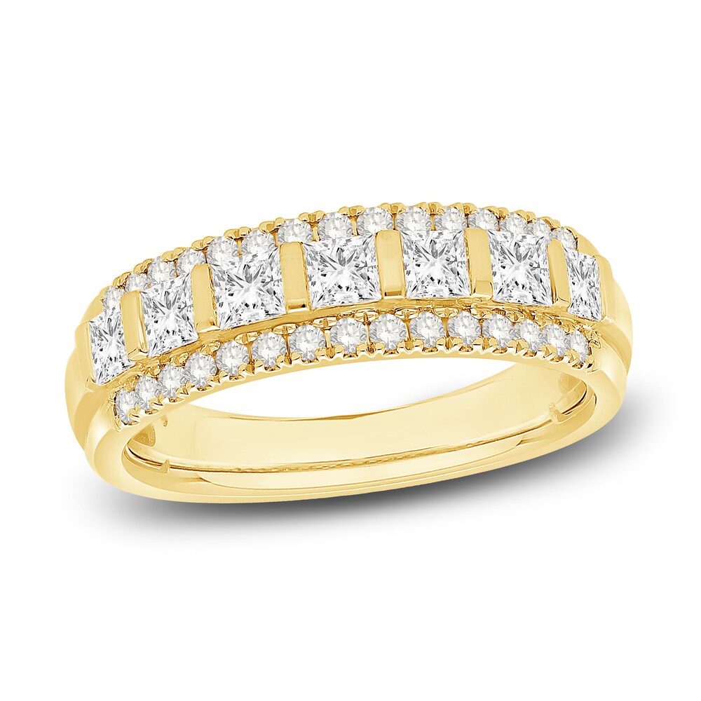 Diamond Multi-Row Anniversary Band 1 ct tw Princess/Round 14K Yellow Gold Vydf1m1R