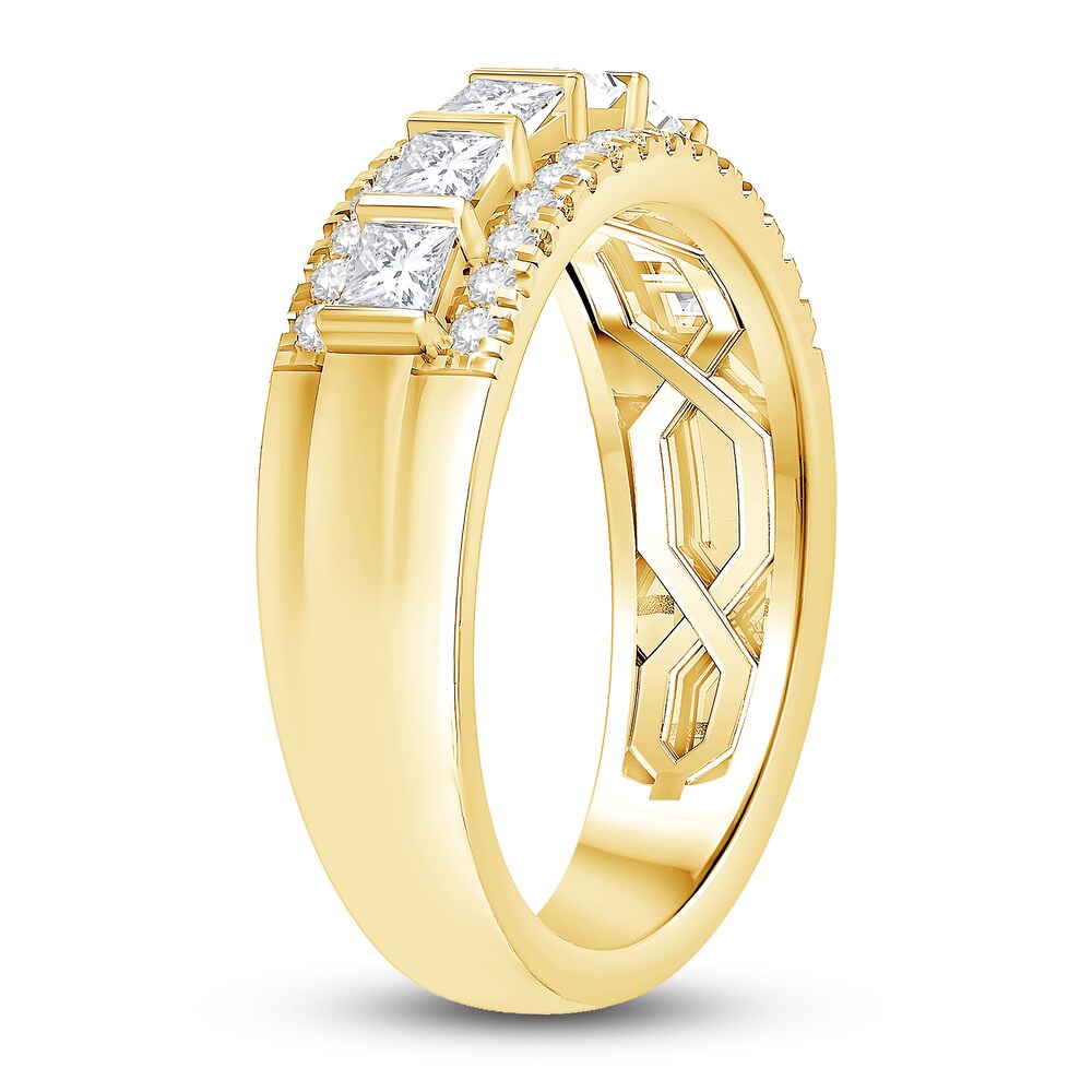 Diamond Multi-Row Anniversary Band 1 ct tw Princess/Round 14K Yellow Gold Vydf1m1R