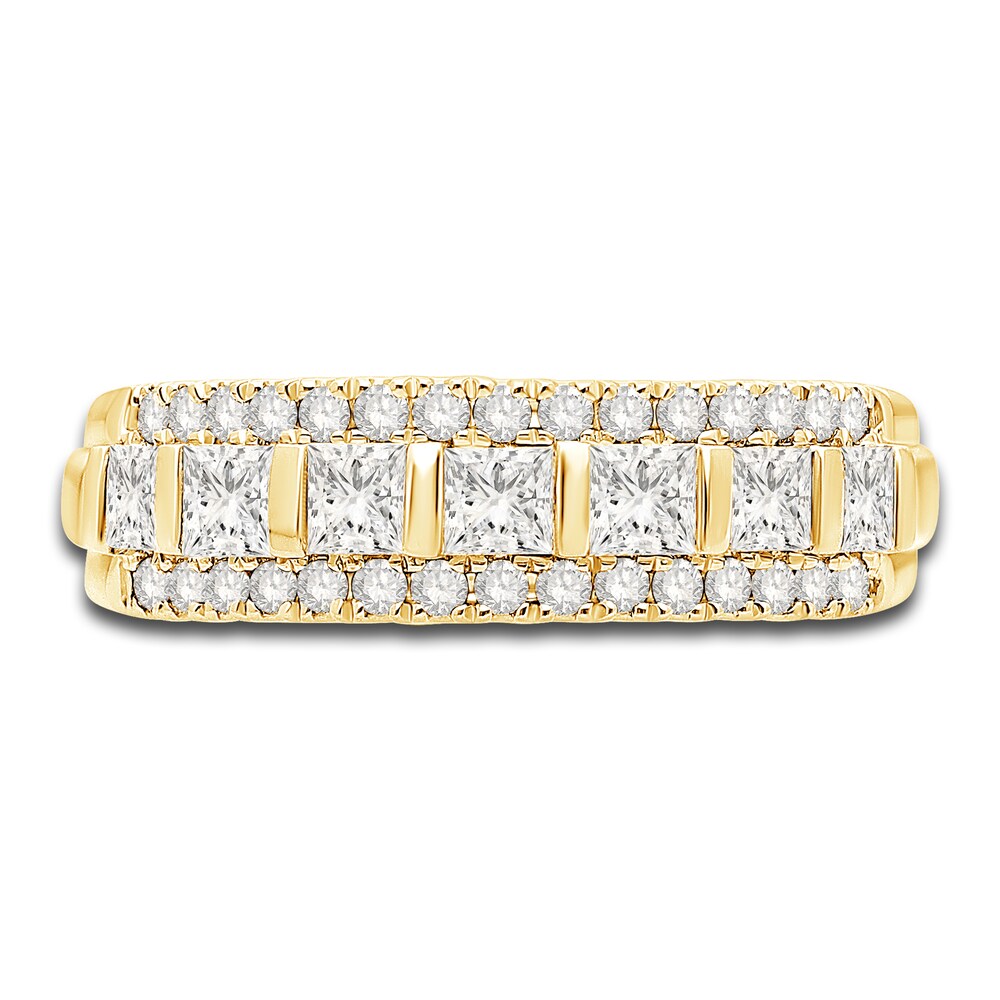 Diamond Multi-Row Anniversary Band 1 ct tw Princess/Round 14K Yellow Gold Vydf1m1R