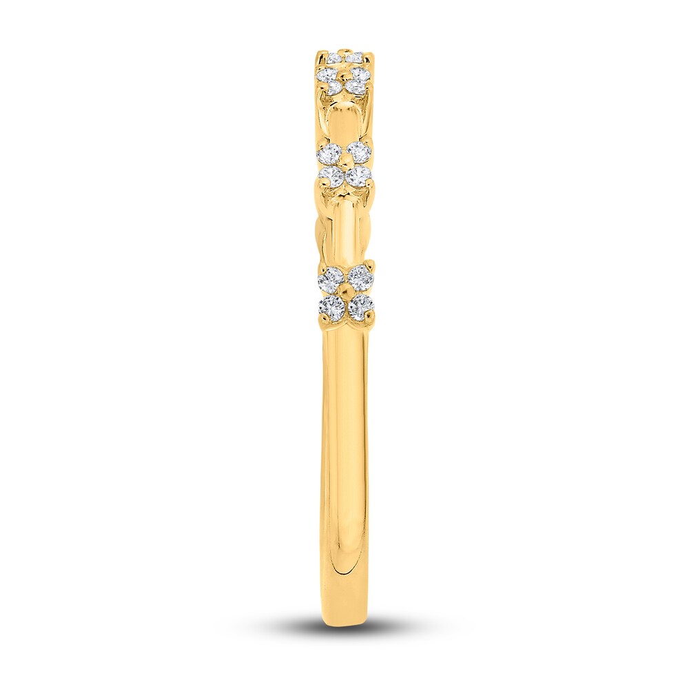 Diamond Floral Ring 1/8 ct tw Round 10K Yellow Gold W1Z5wMlJ