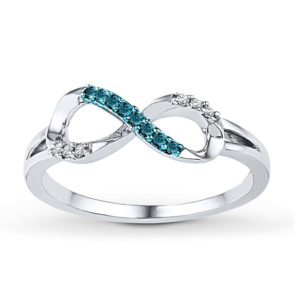 Infinity Symbol Ring 1/15 ct tw Diamonds 10K White Gold W4wi8KPc