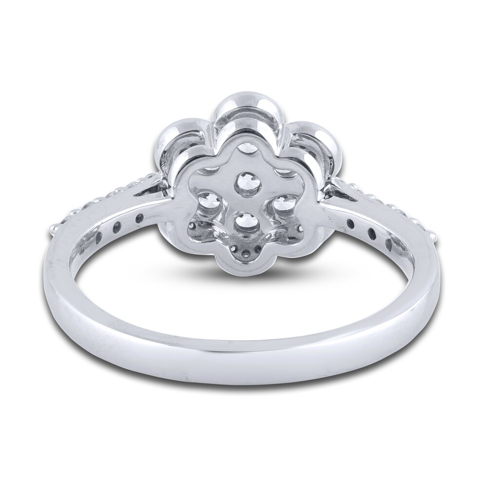 Diamond Flower Ring 1/2 ct tw Round 14K White Gold WClKHG2G