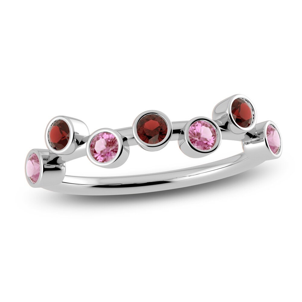 Juliette Maison Natural Garnet & Natural Pink Tourmaline Ring 10K White Gold WVjh5zth