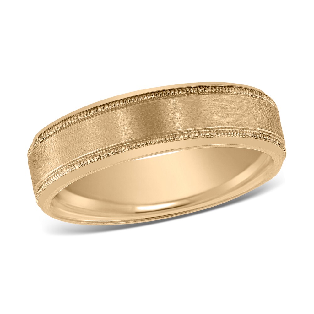 Men's Beveled Wedding Band 14K Yellow Gold 6mm Wernm8c7