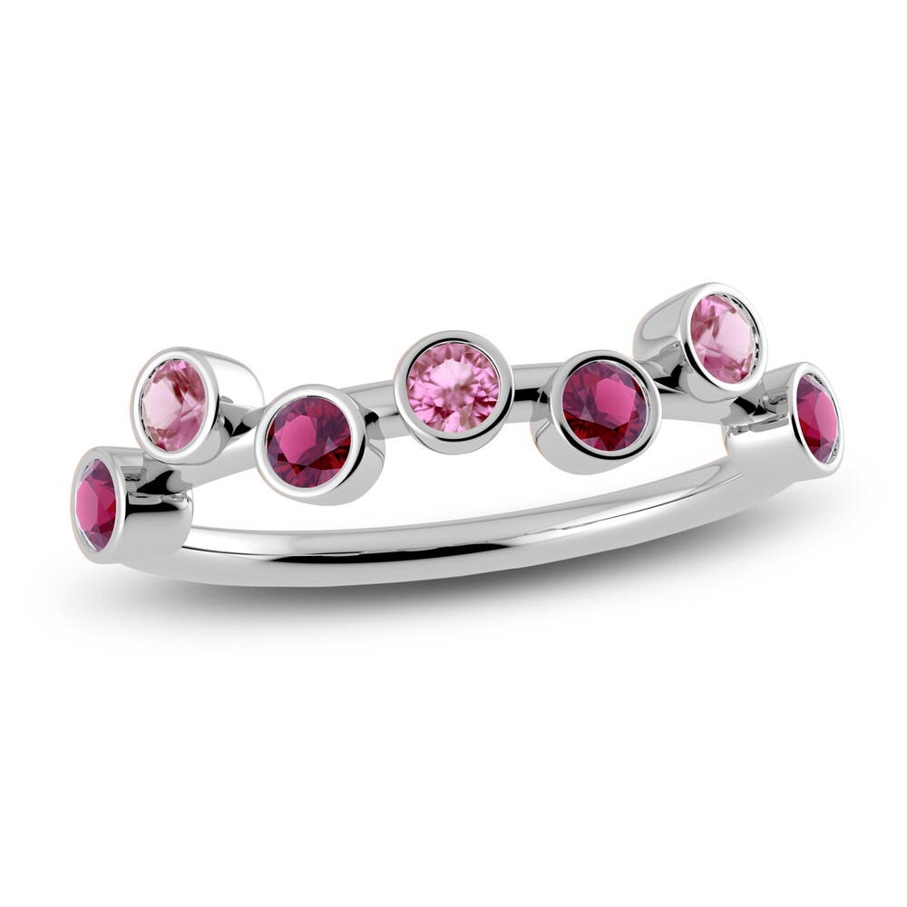 Juliette Maison Natural Pink Tourmaline & Natural Rhodolite Garnet Ring 10K White Gold WpqjOFIx