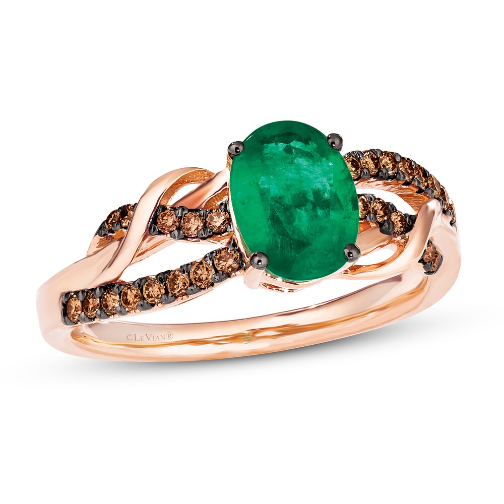 Le Vian Natural Emerald Ring 1/5 ct tw Diamonds 14K Strawberry Gold WwpZnv6k